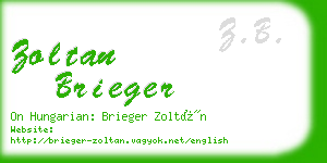 zoltan brieger business card